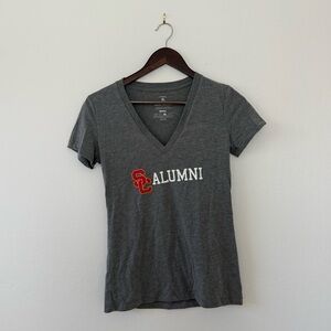 USC Trojans Alumni V-Neck T-Shirt Grey Medium